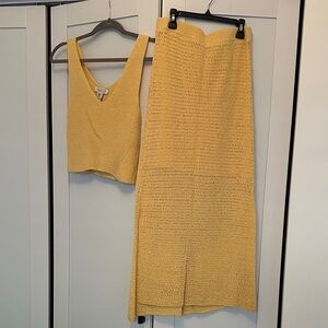 Rachel Zoe Yellow Knit Skirt Set